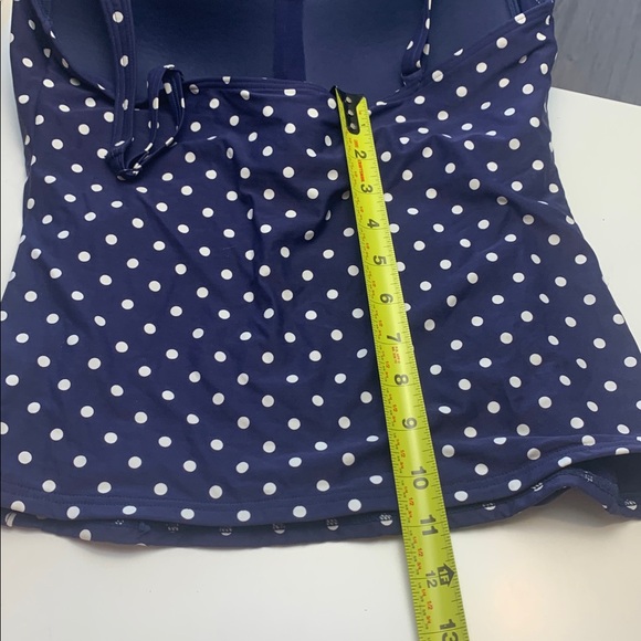 Bond-eye NWOT Tankini Top, Blue w White Polka Dots, Multi Fit Cup , No Wires - Picture 5 of 11